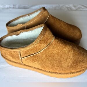 Forever New Tan Suede Clogs